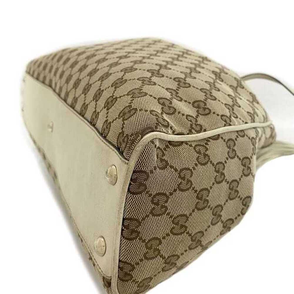 Gucci Brown Bamboo Beige over Bag GG Tote Shoulder Woven Business All Tassel - Picture 6 of 10